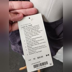 Leave in Lululemon tank BNWT